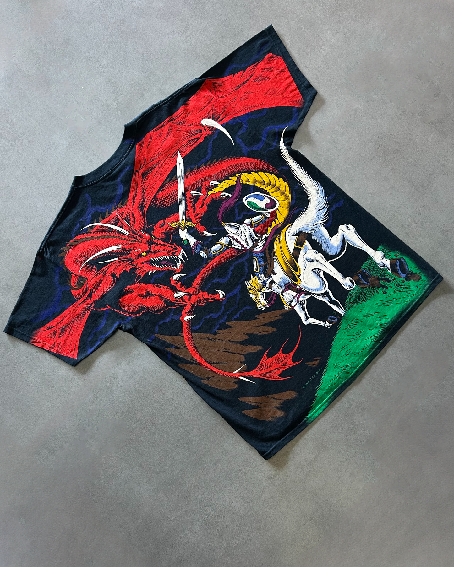 Deadstock Vintage Early 2000s Liquid Blue Dragon T-Shirt