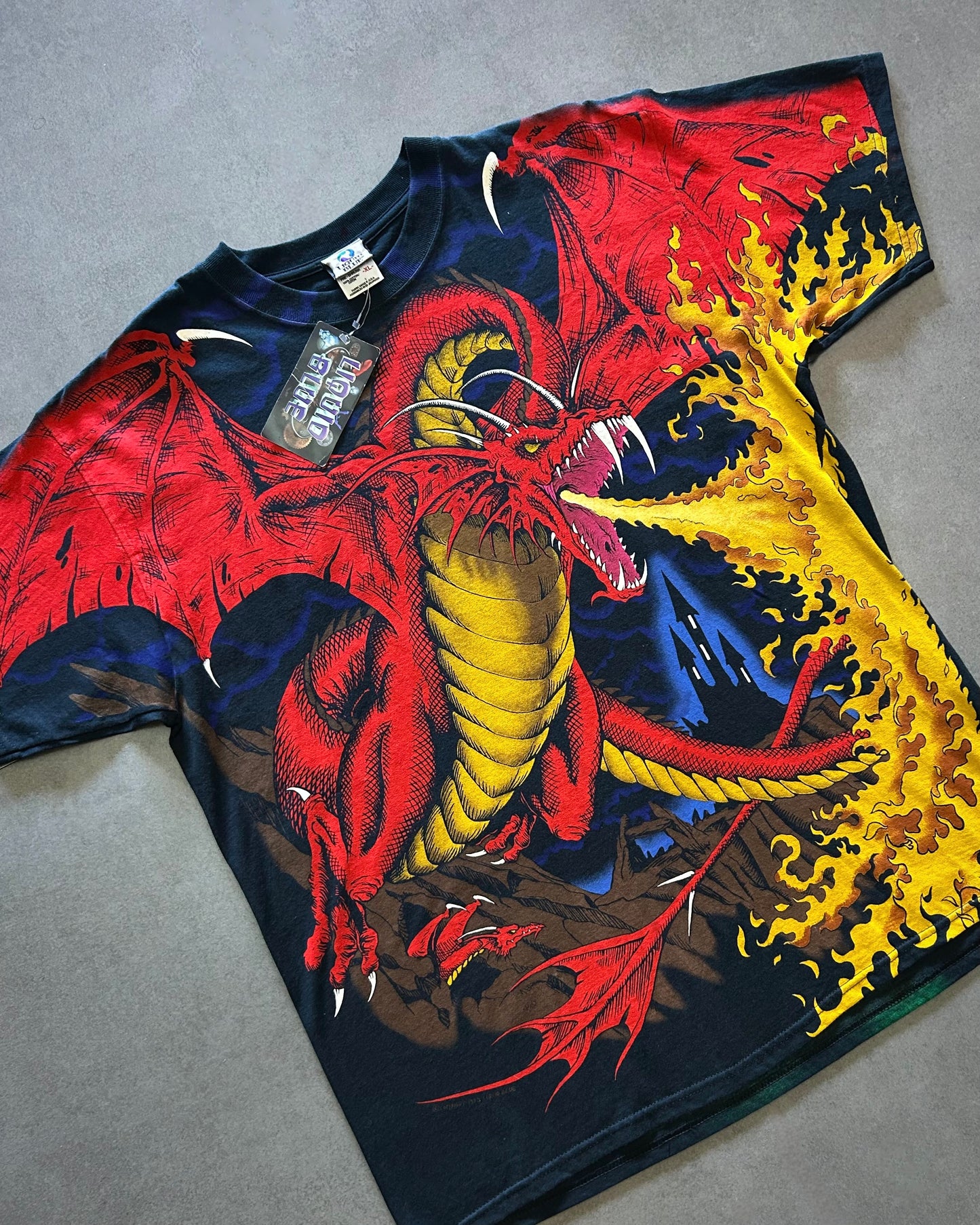 Deadstock Vintage Early 2000s Liquid Blue Dragon T-Shirt
