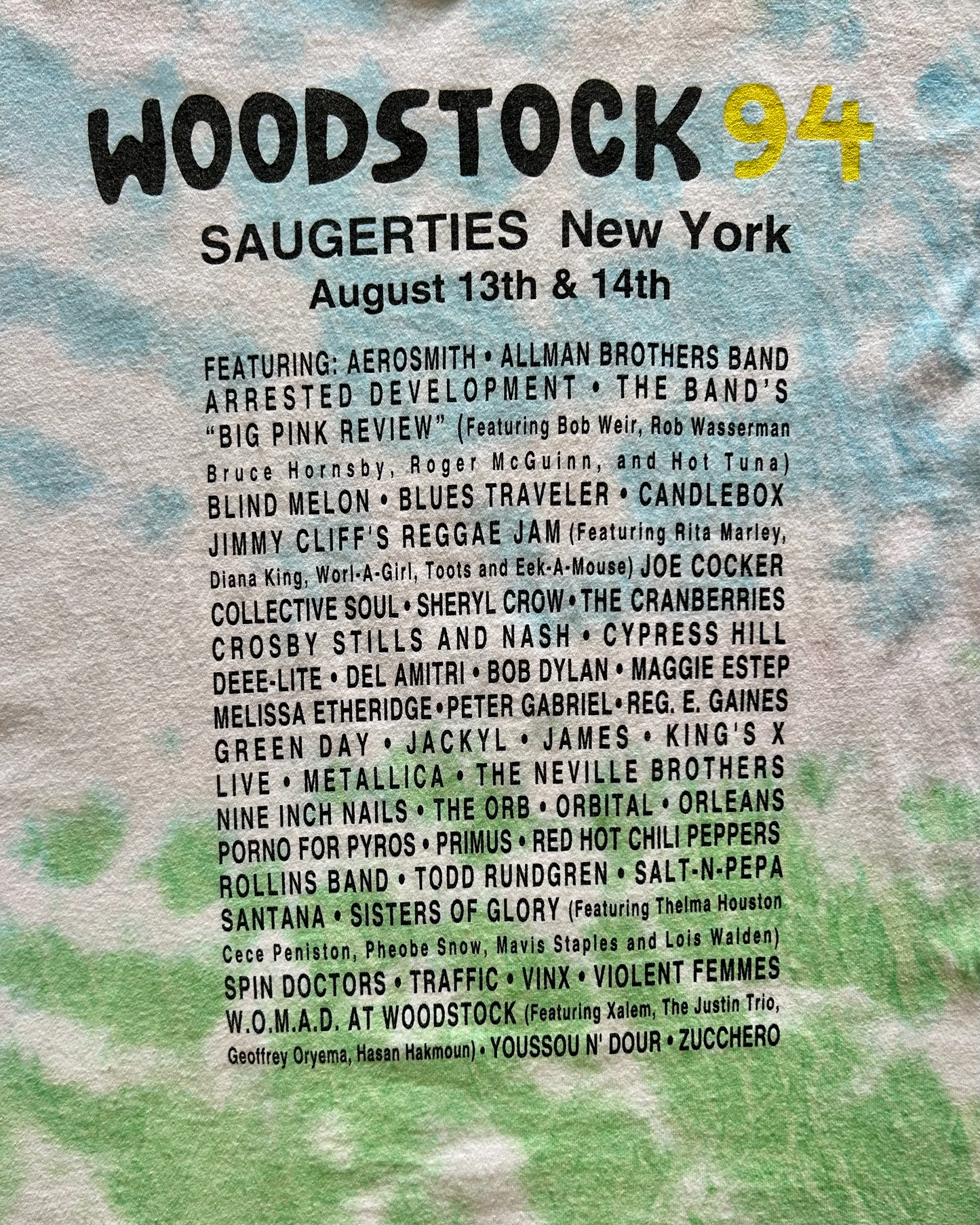 Vintage 1994 Single Stitch Woodstock Promo T-Shirt