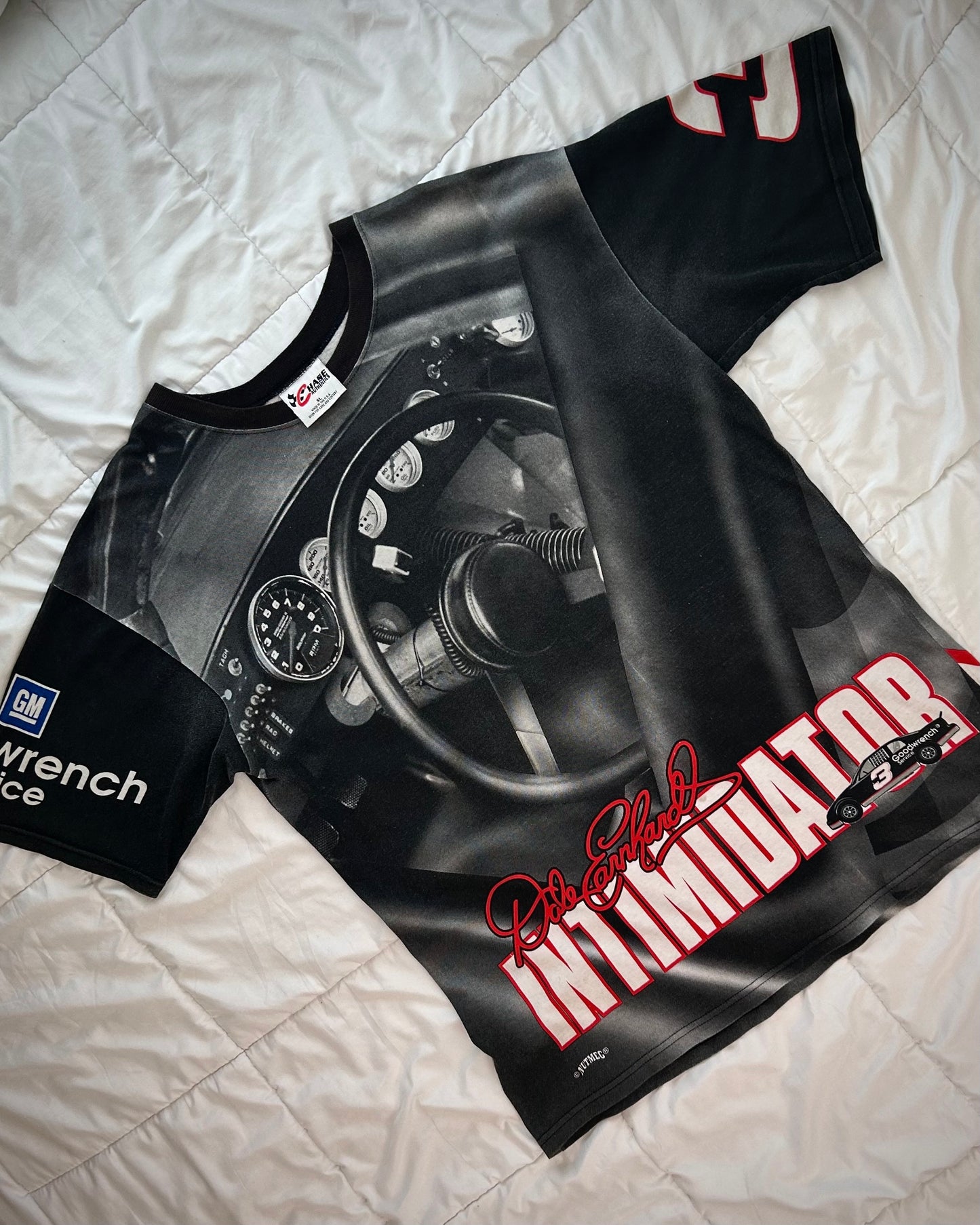 Vintage Late 90s/Early 2000s AOP Nascar Dale Earnhardt T-Shirt
