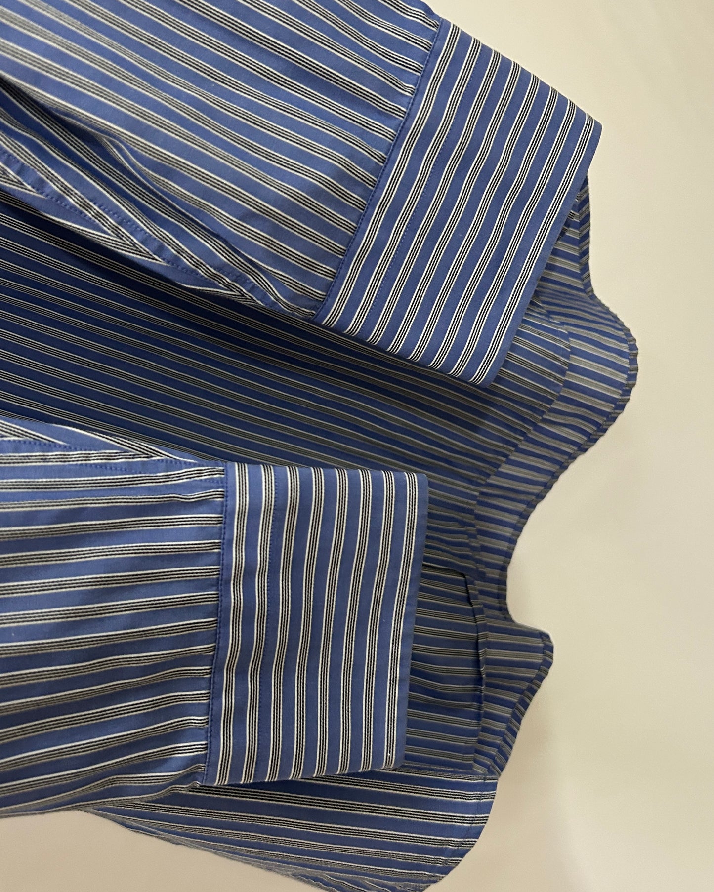 Hugo Boss Blue and Grey Stripes Shirt
